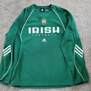 Adidas Green Clima Warm Notre Dame Fleece Sweatshirt size Small  Runs Big